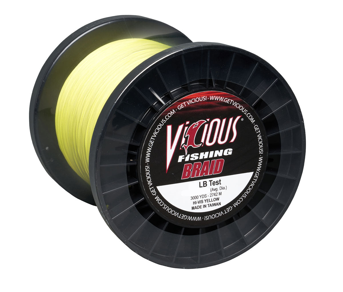 Vicious Standard Yellow Braid - 65 Lb Test