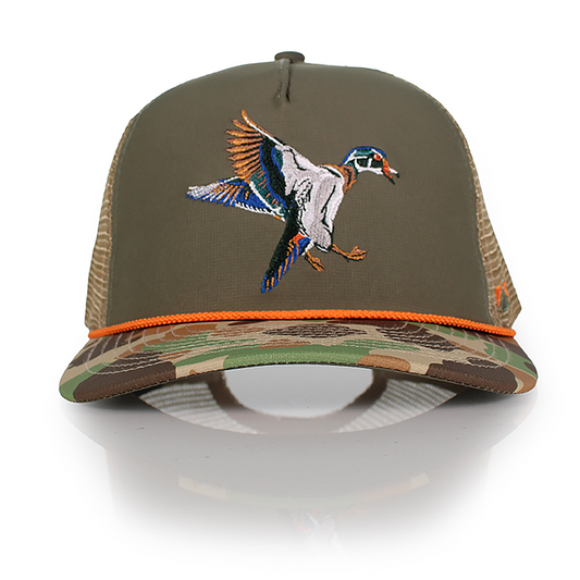 Wood Duck 5-Panel Ridgeline Mesh Back Rope Cap