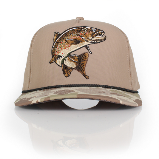 Brown Trout 5-Panel Fly Fishing Rope Cap